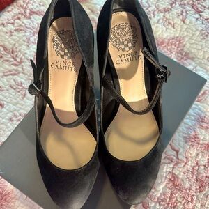 Vince Camuto  Black Suede Joshlyn Style Heels